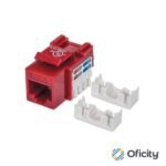 Jack Intellinet RJ45/Cat6 Keystone de Impacto UTP Color Rojo