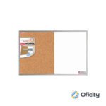 PIZARRON COMBINADO BLANCO Y CORCHO 60X120 CMS MARCO ALUMINIO