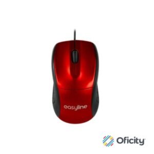 Mouse Easy Line Óptico Alámbrico USB 1200dpi Color Rojo