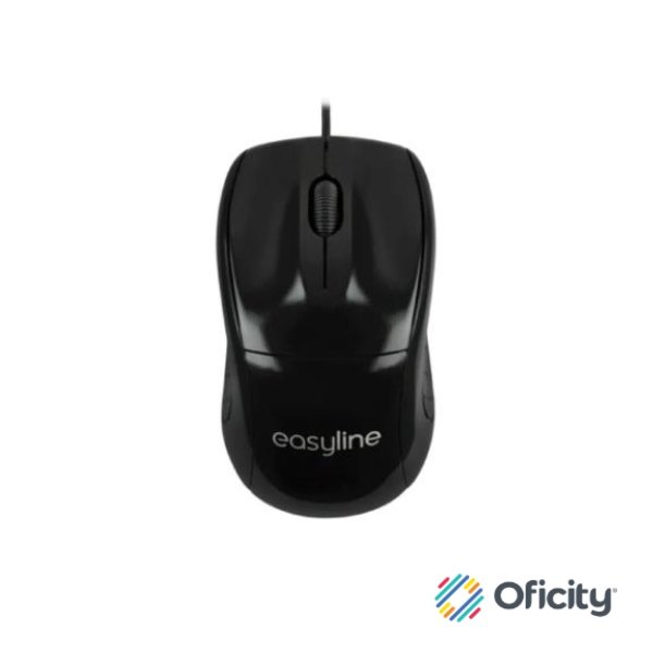Mouse Easy Line Óptico Alámbrico USB 1200dpi Color Negro