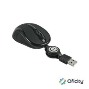 Mini Mouse Easy Line Óptico Retráctil Alámbrico 1000dpi Color Negro