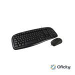 Teclado y Mouse Easy Line Alámbrico Balance USB Color Negro