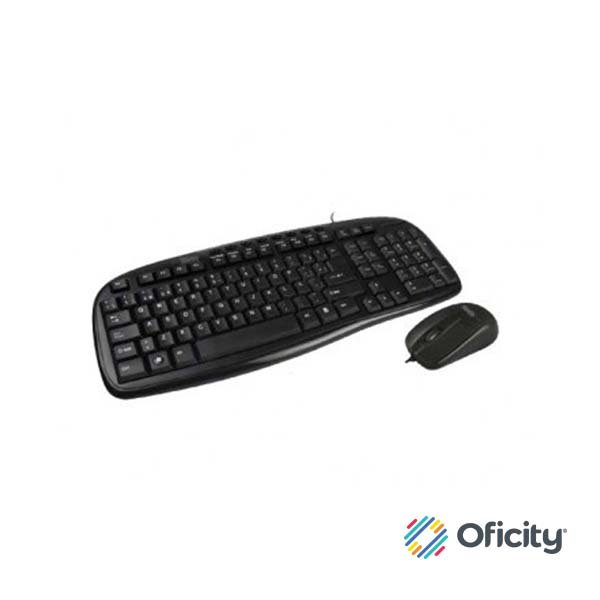 Teclado y Mouse Easy Line Alámbrico Balance USB Color Negro
