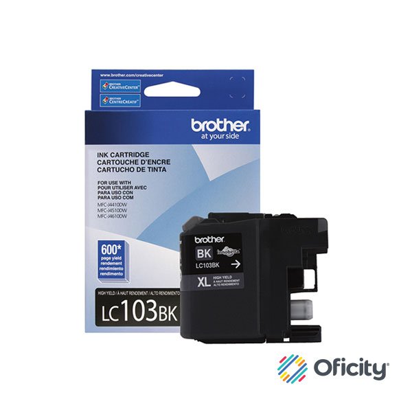 Tinta Brother LC103BK Rendimiento 600 Páginas Color Negro