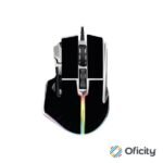 Mouse Game Factor MOG602 Click Láser Pixart 3370 19000 dpi 8 Botones Iluminación RGB Color Negro