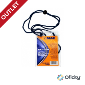 Gafete MAE Transparente Vertical con Cordon C/50