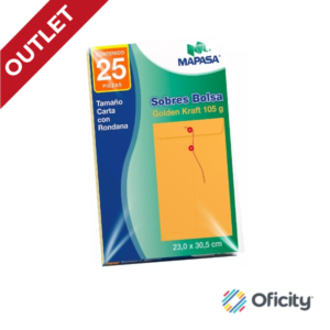Sobre Bolsa C/Rondana Golden 23 X 30.5 Cm. Carta 105 g.