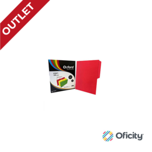 Fólder Oxford Rojo Carta Media Ceja C/100 Pzs.