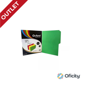Fólder Oxford Verde Carta Media Ceja C/100 Pzs.