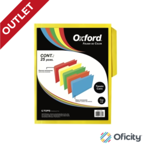 Fólder Oxford Amarillo Carta Media Ceja C/25 Pzs.