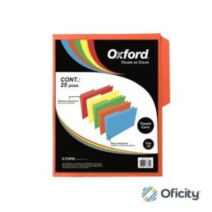 Fólder Oxford Naranja Carta Media Ceja C/25 Pzs.