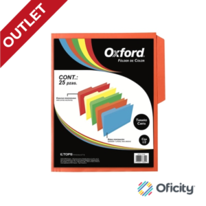 Fólder Oxford Naranja Carta Media Ceja C/25 Pzs.