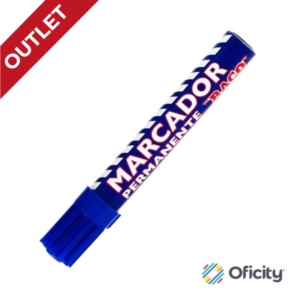 Marcador Baco Permanente Tubo Aluminio Azul