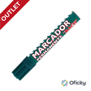 Marcador Baco Permanente Tubo Aluminio Verde