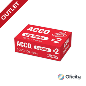 Clip Acco Gotico No. 2 Caja con 100 Pzs.