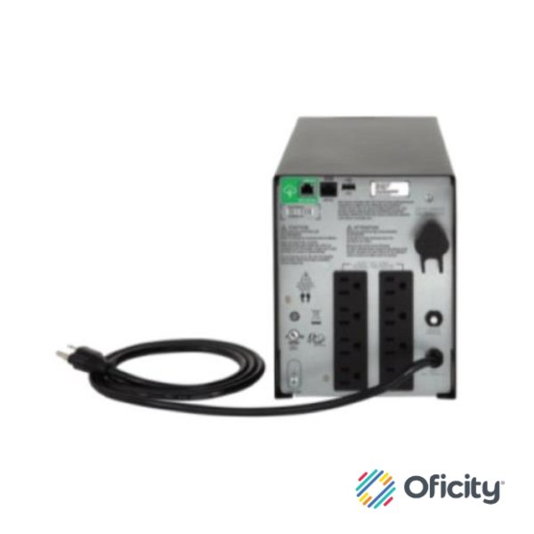 UPS APC 1000VA/600W Pantalla LCD 120V Conexión Inteligente Torre de Onda Sinusoidal Pura 8 Contactos Color Negro - Image 2