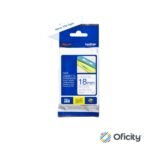 Cinta Brother TZ-243 Laminada Azul Sobre Blanco 18mmx8m PT300/310B/330/530
