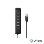 Hub Steren USB 7 Puertos con Eliminador de 2A Color Negro