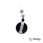 Porta Gafetes MAE Tipo Yoyo Negro Solido con 10 Pzas.