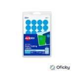 ETIQUETA AVERY REDONDA 2103 3/4 AZUL CLARO CON 1008