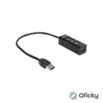 Hub Manhattan Combo 1 Puerto USB 3.0/3 Puertos USB 2.0 Color Negro