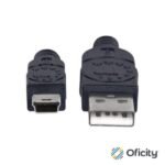 Cable Manhattan USB Mini B Alta Velocidad 2.0 A 1.8m Color Negro