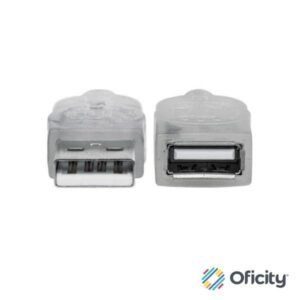 Cable Manhattan USB 2.0 Alta Velocidad 1.8m Color Plata