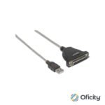Convertidor Manhattan para Impresora USB-A a Paralelo DB25 Color Plata