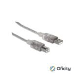 Cable Manhattan USB-B Alta Velocidad 2.0 5m Color Plata