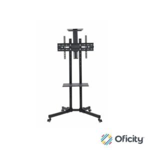 Soporte TV Manhattan Carrito Multimedia Económico para 32" a 65" Hasta 55 Kg Color Negro