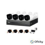 Kit de 4 Canales Dauha 5MP DVR Cooper-I WizSense con IA/H.265+/4 Cámaras B2A51 Metálicas/4Ch+1 IP o Hasta 5 Canales IP