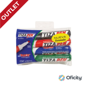 Marcador Baco Tizapen Barril Plastico para Pintarron con 4 Colores