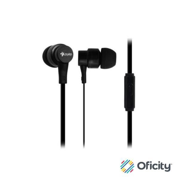 Audífonos Stylos Tech Alámbricos 3.5mm Color Negro