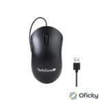 Mouse Alámbrico TechZone 1000 DPI 3 Botones 1.35m Conexion USB Color Negro