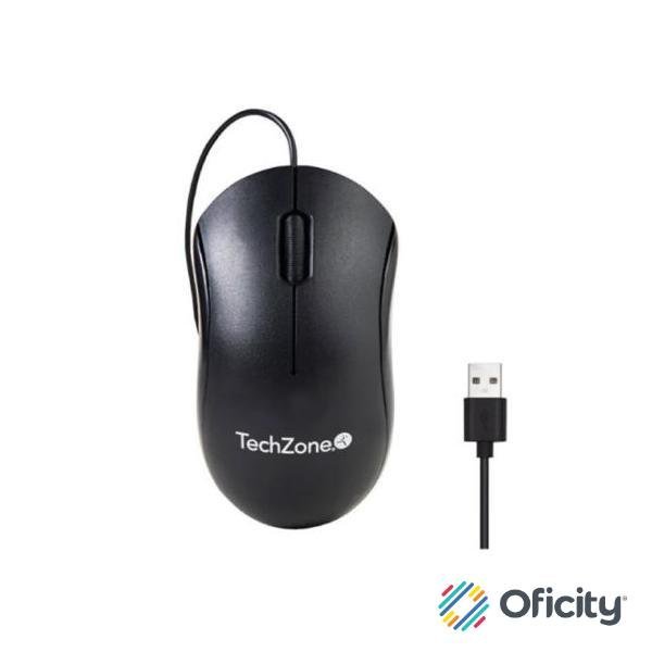Mouse Alámbrico TechZone 1000 DPI 3 Botones 1.35m Conexion USB Color Negro