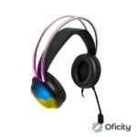 Diadema Gamer Perfect Choice Transparente RGB Helumo ANC 1.8m Alámbrico 3.5mm PVC
