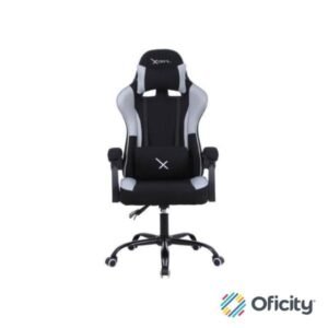 Silla Gamer Xzeal XZ20 Tela Foam Reclinable 140° Base de Metal Piston Clase 3 115Kgs Brazos Fijos Negro-Gris