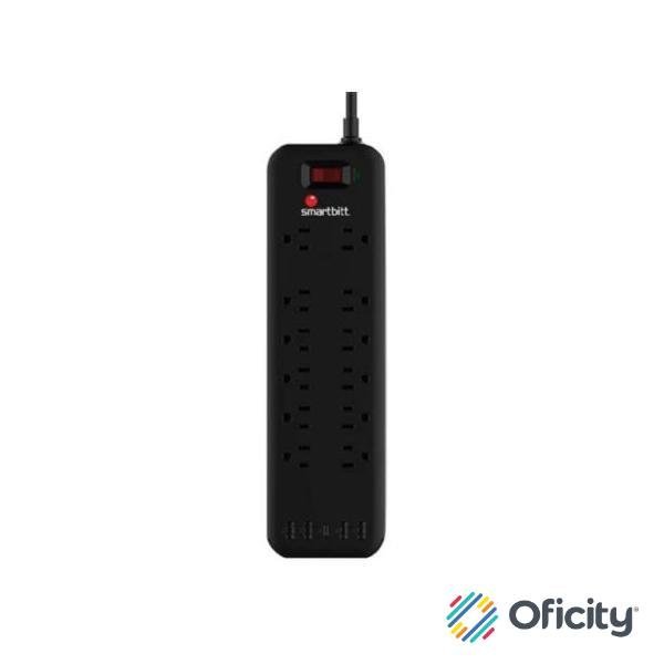 Supresor de Picos Smartbitt SBSS-B12-5U 12 Contactos y 5 puertos usb