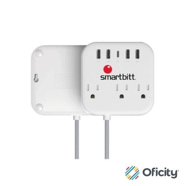 Supresor de Picos Smartbitt SBSS-B3-5U 3 Contactos y 5 puertos usb