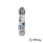 Extension electrica Nextep para Casa/Oficina 16 AWG 5m Clavija Plana Blanca