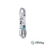 Extension Electrica Nextep para Casa/Oficina 16 AWG 2m Clavija Plana Blanca