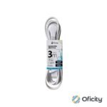 Extension Electrica Nextep para Casa/Oficina 16AWG 3m Clavija Plana Blanca