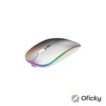 Mouse Nextep Inalámbrico Recargable Delgado/Silencioso RGB 1600 dpi Color Plata