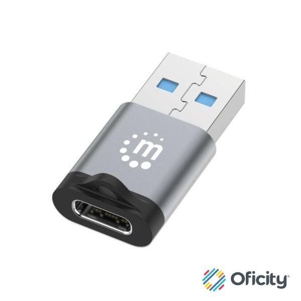 Adaptador USB-C V3.2 Gen1 AM-CH 5Gbps 3A Aluminio Gris Espacial/Negro