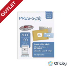 Etiqueta Laser/Inkjet Avery Blanco 2.5 x 10.2 cm con 2,000 etiquetas.