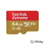 Memoria Micro SD Extreme SanDisk64GB SDXC UHS-I Clase 10 C/Adaptador Rojo/Dorado SDSQXAH-064G-GN6MA