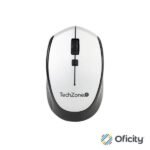 Mouse Inalambrico TechZone Optico 800 a 1600 DPI Ajustable 4 Botones Ambidiestro Win/MAC Color Plata