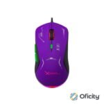 Mouse Gamer XZ-401 RGB 7 200 Dpi 6 botones Conexion USB 1.5m Morado-Verde