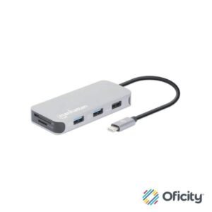 Docking Manhattan USB-C  8 ptos HDMI USB-C PD/2xUSBv3.2/USBv2.0 RED SD/Micro SDD