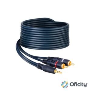 CABLE STEREN HOME THEATER PLUG 3.5MM A 2 PLUGS RCA 1.8M